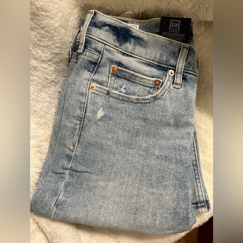 GAP Slim High Rise Straight Leg Jean Petite - Picture 5 of 8